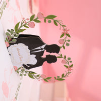 Floral Wreath Wedding Silhouette 3D Pop Up Card