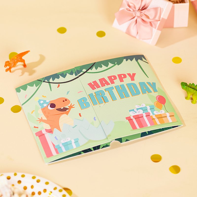 Double Door 3D Pop Up Card Dinosaur