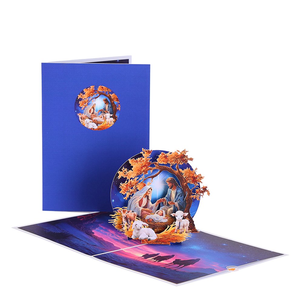 Round Window Scenery Flip Pop Up Card