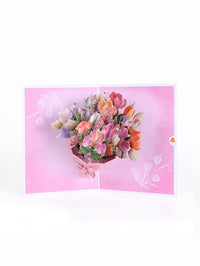 Tulip Flower Bouquet 3D Pop Up Card