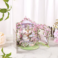 Pink Red Rose Garden Double Door Pop Up Card