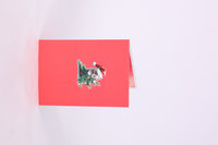 Christmas Tree & Cat Floral Branch Greeting Card