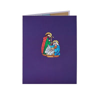 Nativity Stained Glass Colors Greeting Card