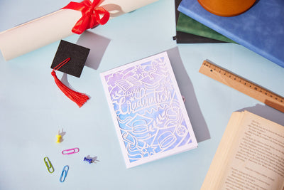 Hollow-Out Flat Graduation Greeting Card