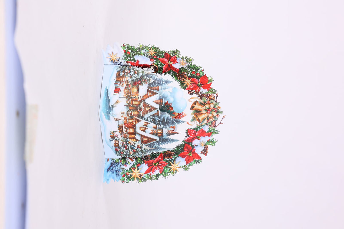 Christmas Floral Wreath Arch Card