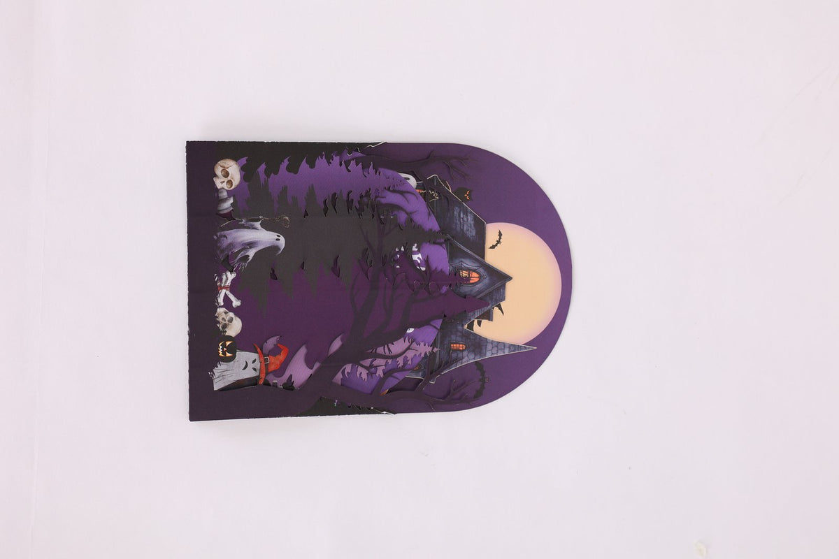 Halloween Night Witch Cottage 3D Pop Up Card