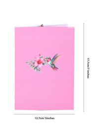 Hibiscus Hummingbird 3D Pop Up Card