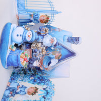 Blue Snowman Arch Christmas Greeting Card