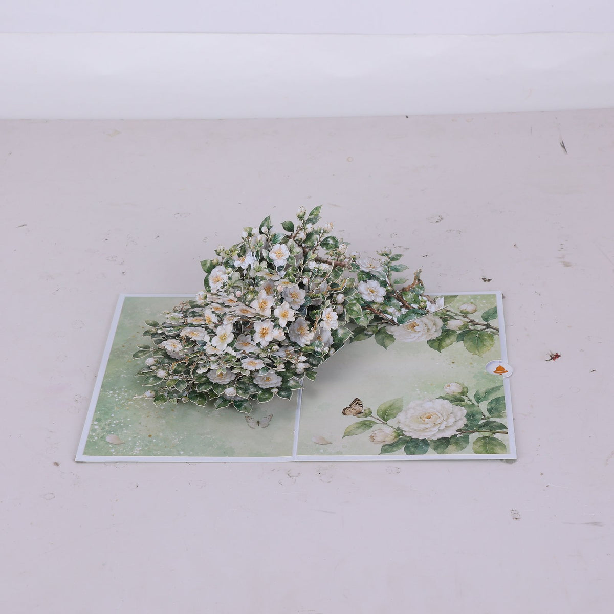 White Camellia 3D Pop Up Card