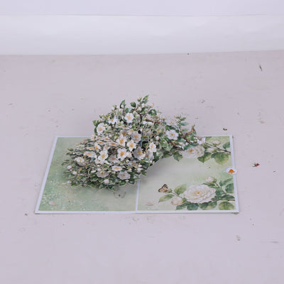 White Camellia 3D Pop Up Card