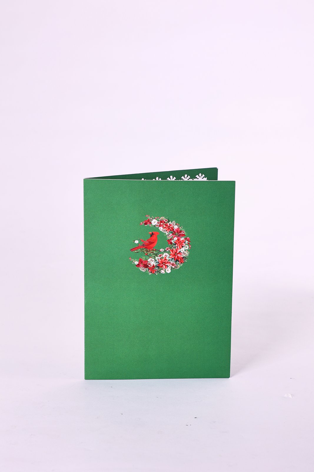 Green Cardinal Crescent Moon 3D Pop Up Card