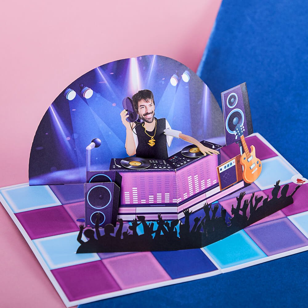 Hip Hop DJ Personalized 3D Pop Up Card