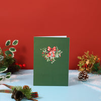 Christmas Floral Wreath 3D Pop Up Card