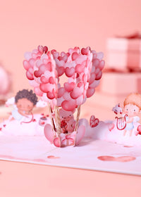 Valentine's Day Pig Hot Air Balloon 3D Pop Up Card