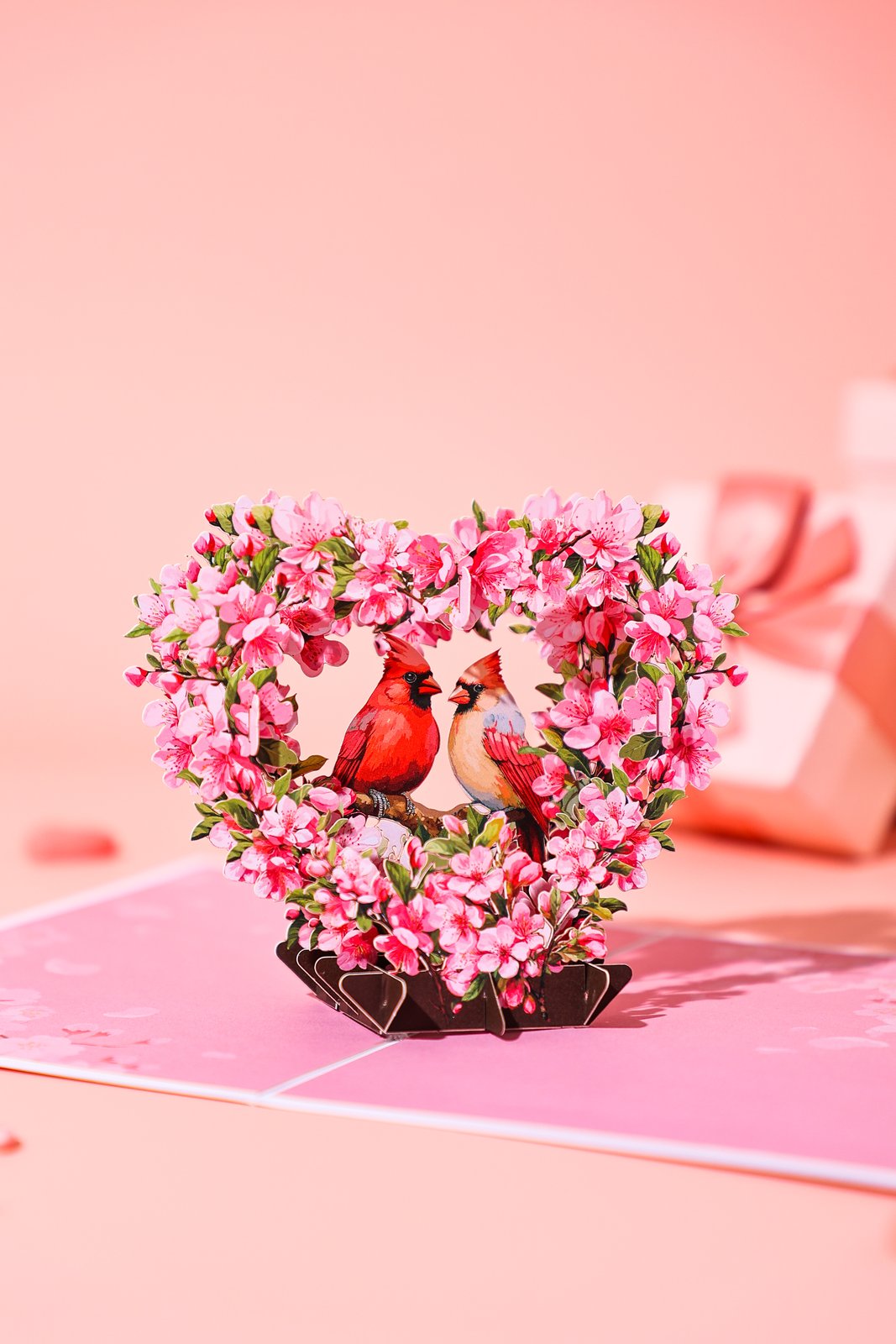 Cherry Blossom Bird Valentine's Day Greeting Card