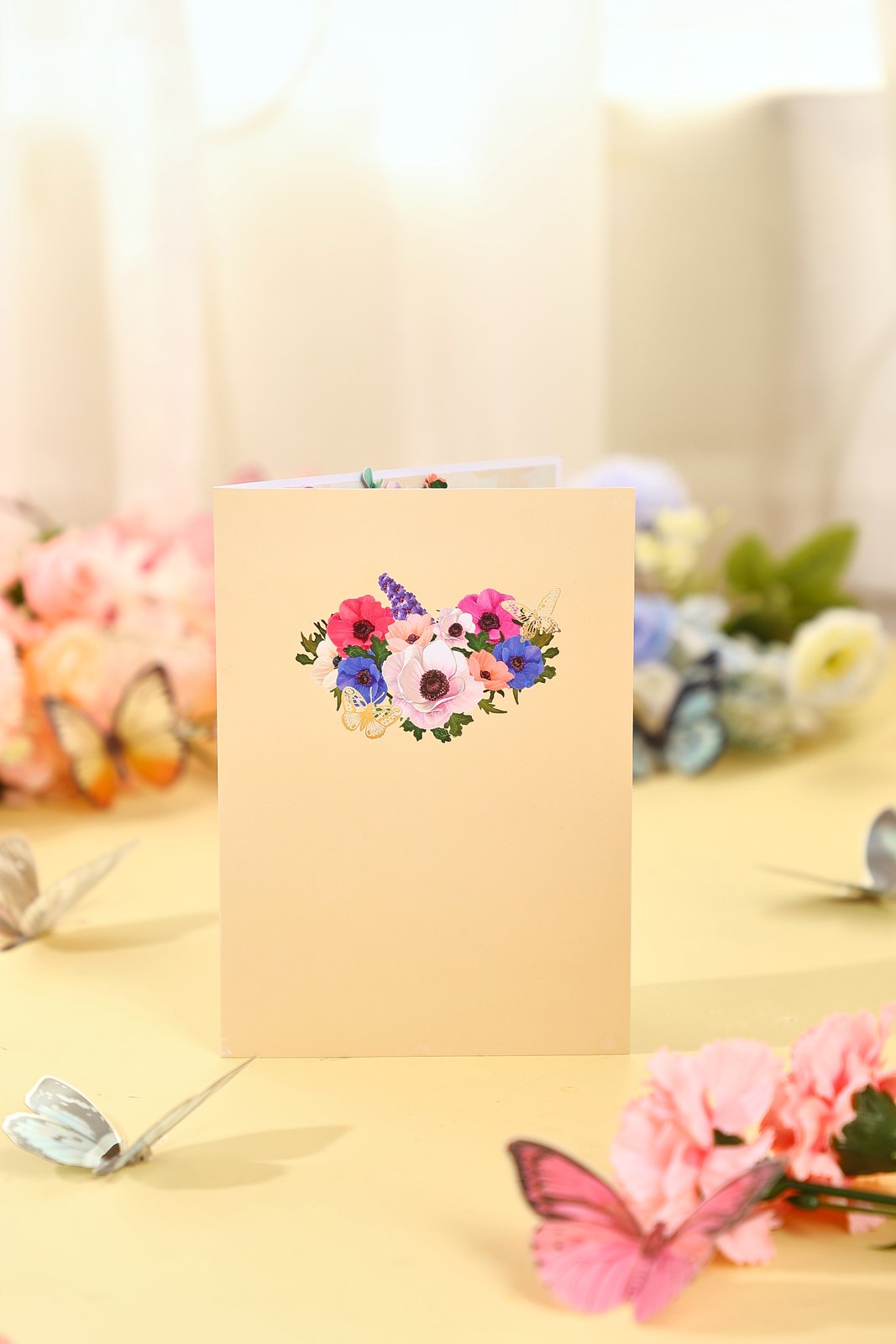 Heart Begonia Floral Wreath 3D Pop Up Card