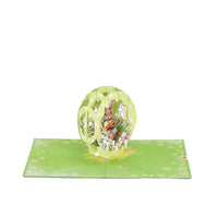 Green Bunny Easter Egg Flip Pop Up Card