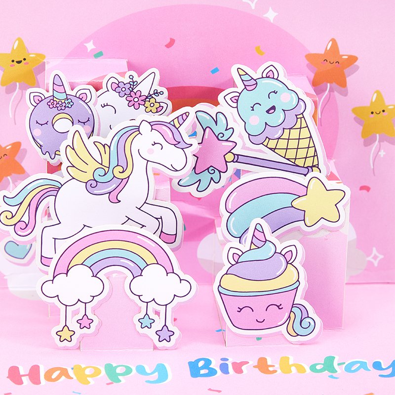 Unicorn Birthday Pop Up Card