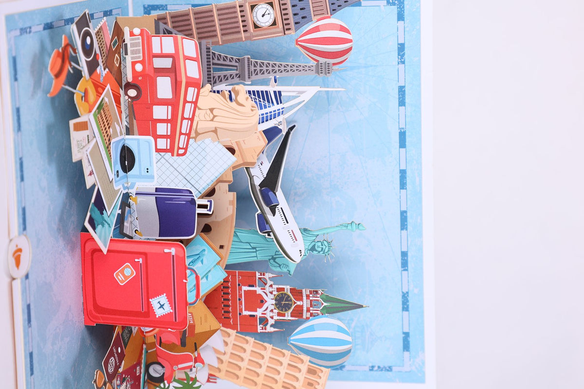 World Travel Souvenir 3D Pop Up Card