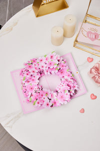 Cherry Blossom Floral Wreath 3D Pop Up Card