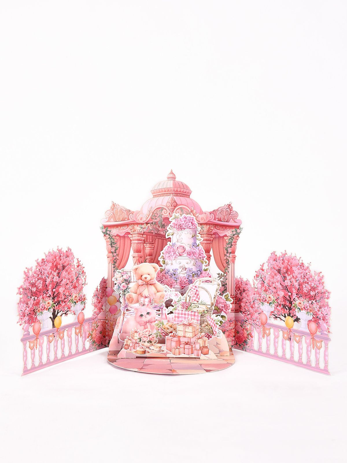 Pink Castle Cherry Blossom 3D Pop Up Card