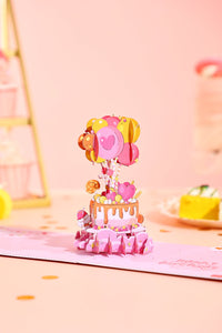 Pink Cake Birthday 3D Pop Up Card