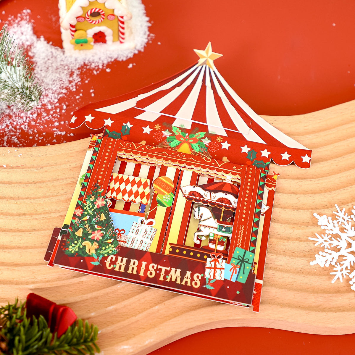 Christmas Circus Theater 3D Pop Up Card
