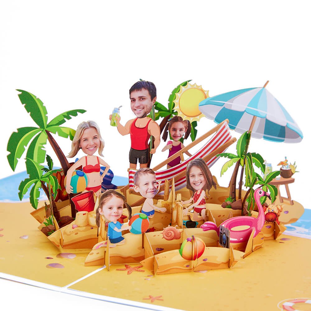 Tropical Beach 3D Pop Up Card