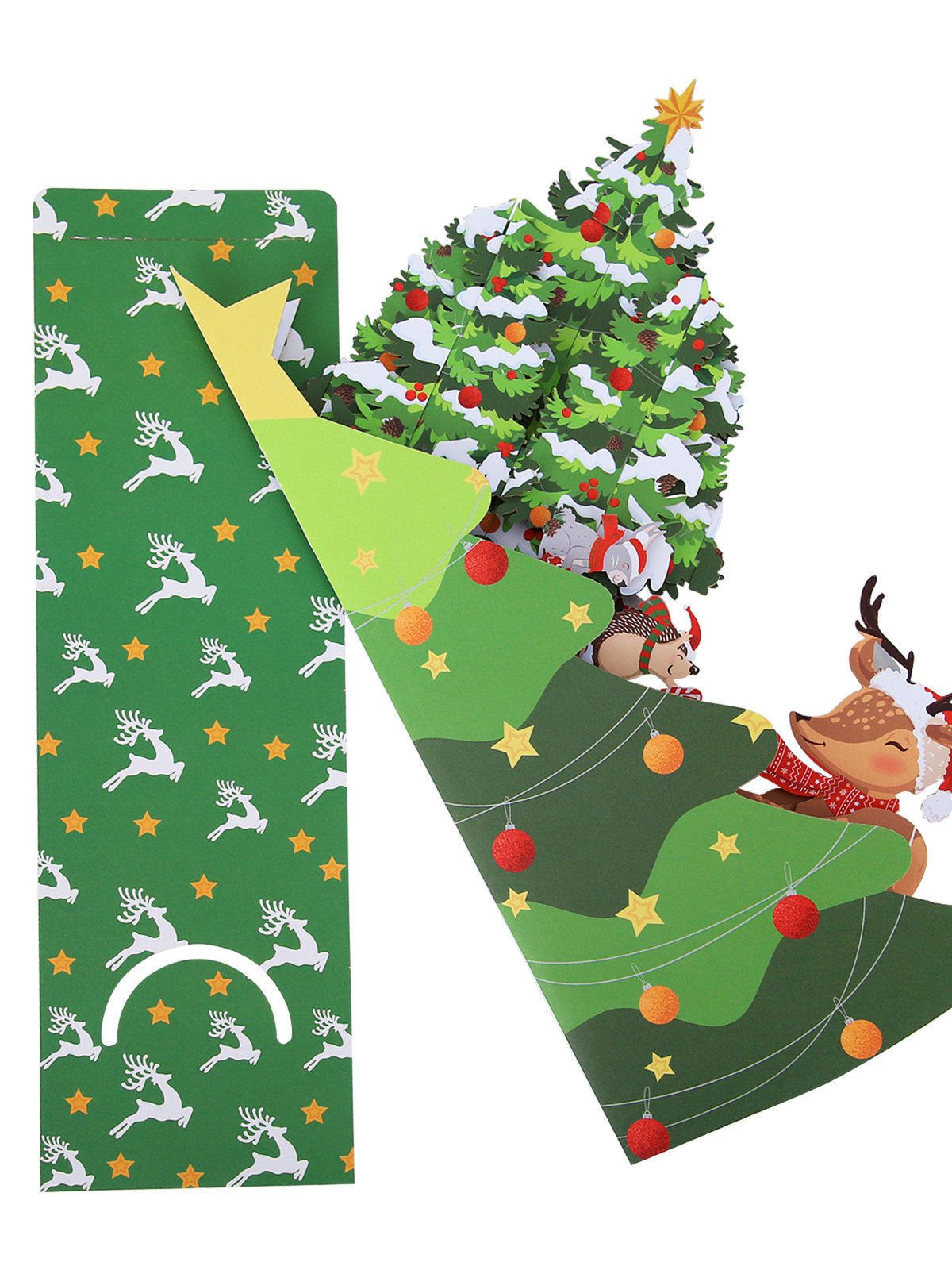 Green Christmas Tree Flip Pop Up Card