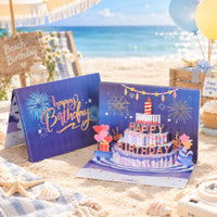Balloon Happy Birthday Fireworks Greeting Card