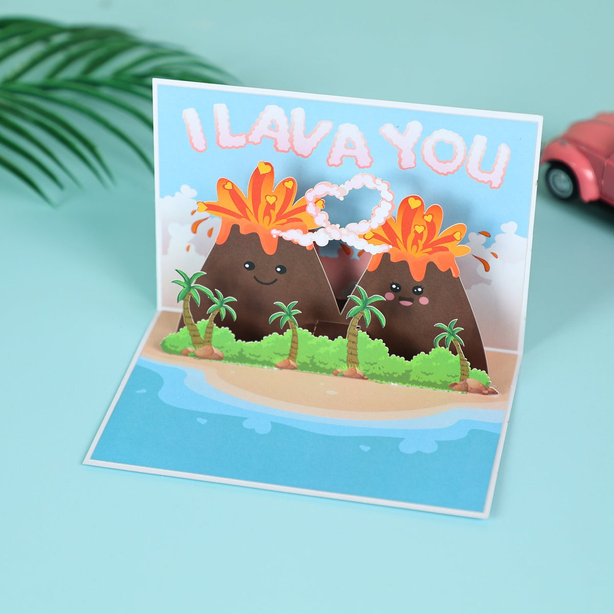 Love You Volcano 3D Pop Up Card
