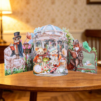 Vintage Animals Tea Double Door Pop Up Card