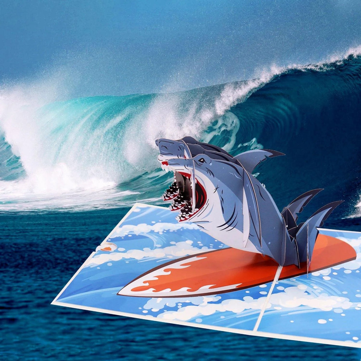 Shark Surfing 3D Pop Up Card