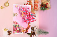 Pink Christmas Tree Flip Pop Up Card