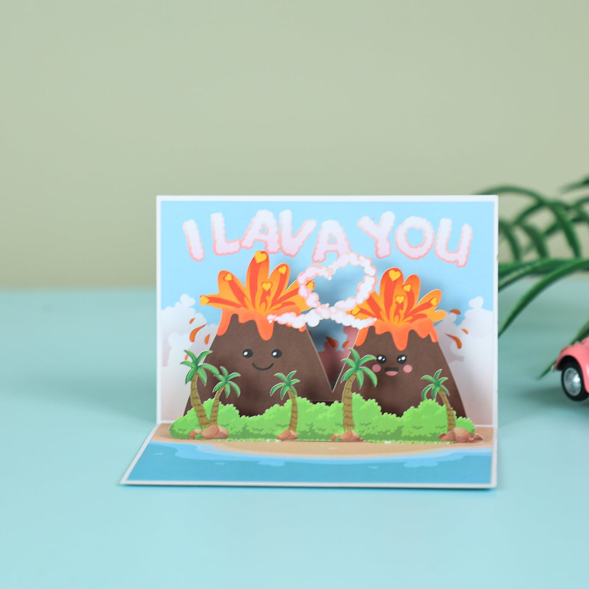 Love You Volcano 3D Pop Up Card