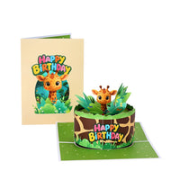 Giraffe Birthday Flip Pop Up Card
