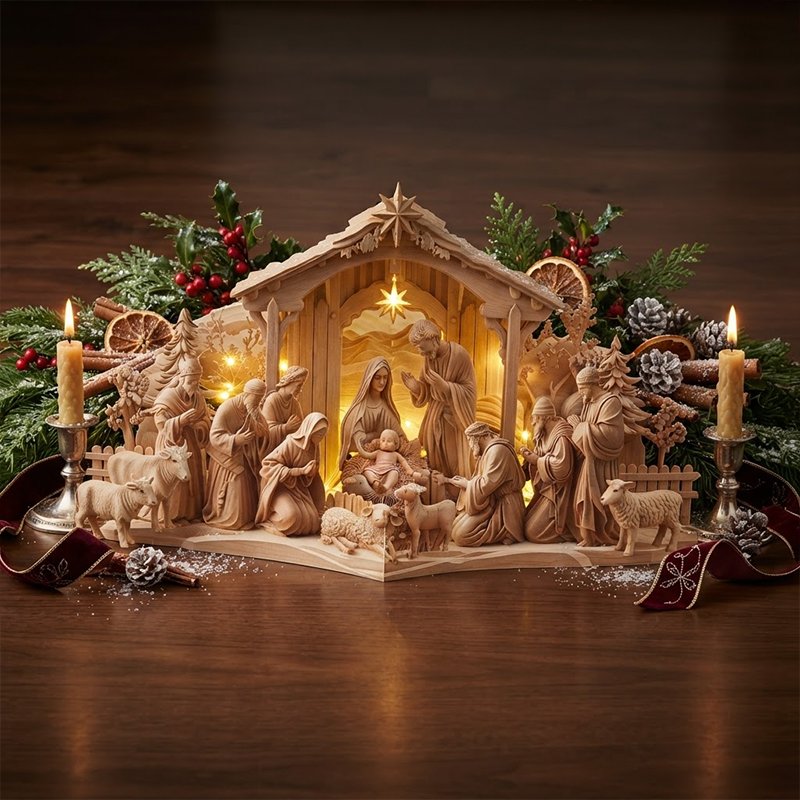 Wood Jesus Ornament