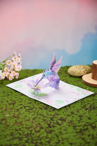 Purple Hummingbird 3D Pop Up Card