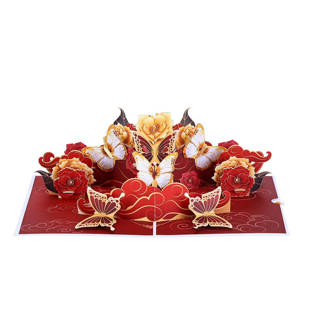 New Year Lucky Butterfly 3D Pop Up Card