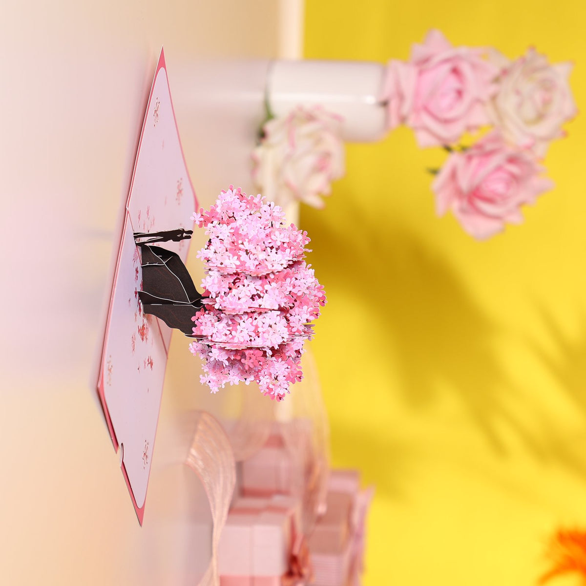 Couple Cherry Blossom Love Tree 3D Pop Up Card