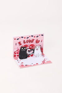 90° Valentine's Day Cat Greeting Card