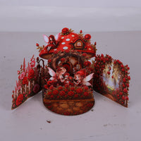 Elf Red Rose Double Door 3D Pop Up Card