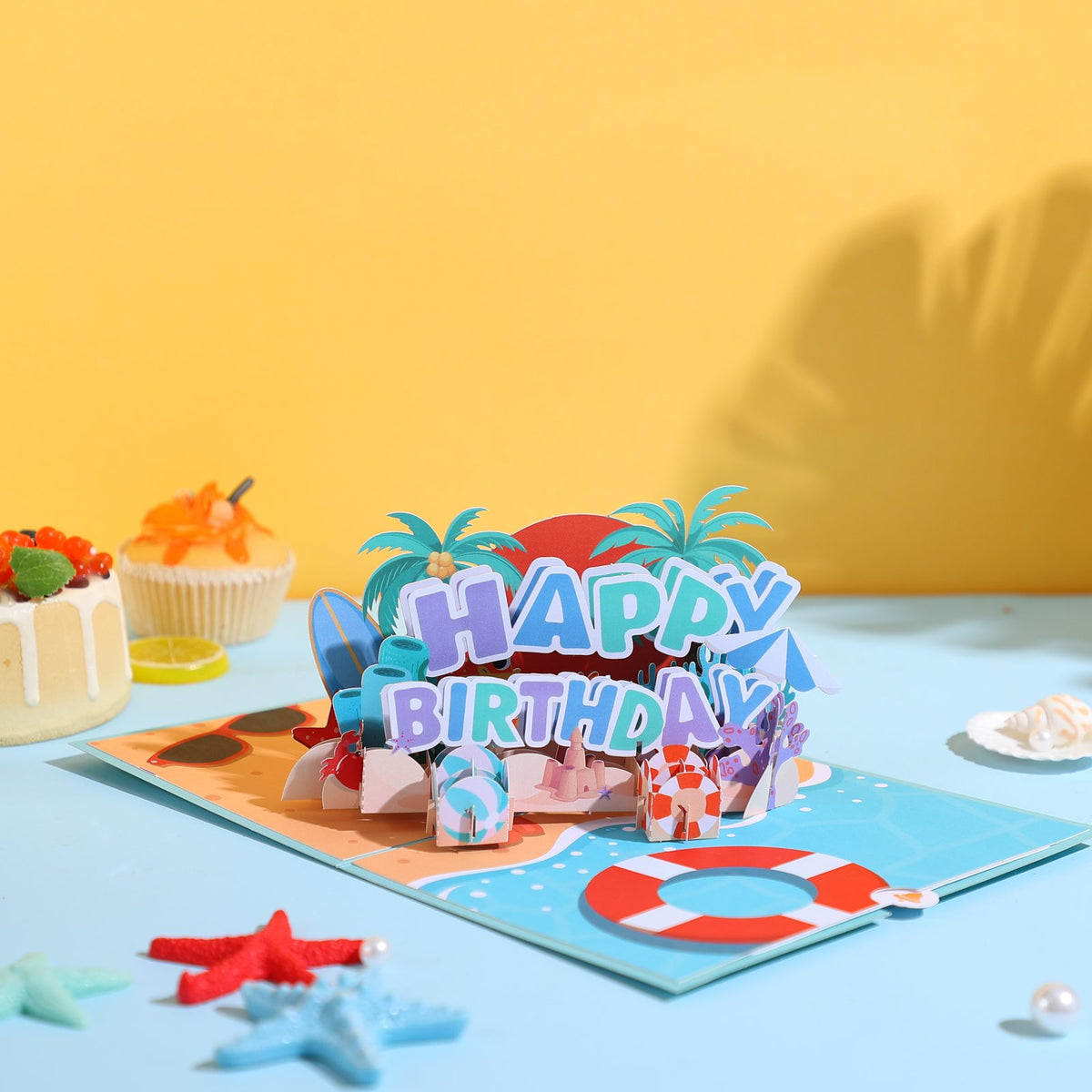 Surfing Birthday 3D Pop Up Card
