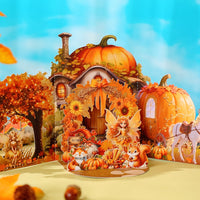Thanksgiving Gnome Pumpkin Double Door Card
