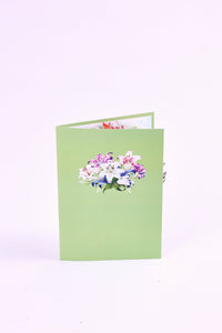 Green Lily Heart Floral Wreath Greeting Card