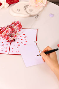 Rose Heart Floral Wreath 3D Pop Up Card