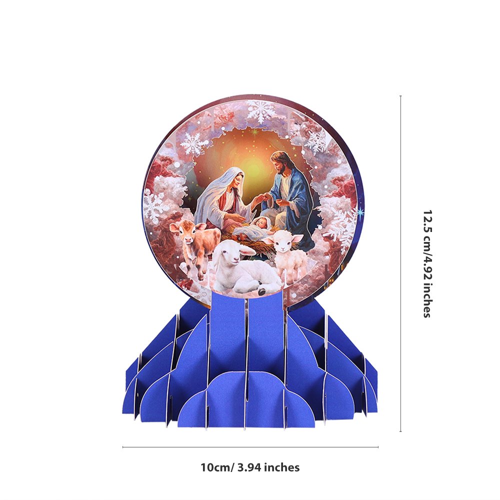 Round Window Nativity Manger 3D Pop Up Card