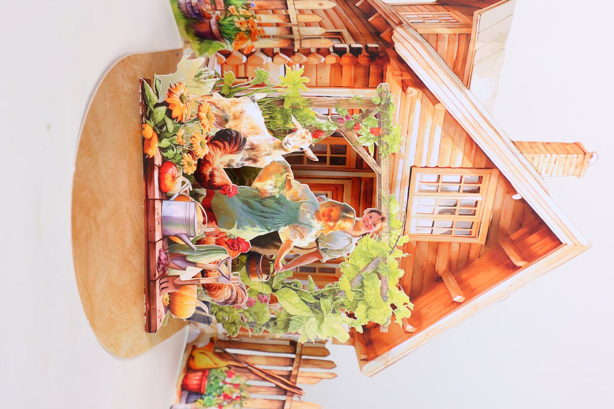 Europe Countryside Life Double Door Pop Up Card