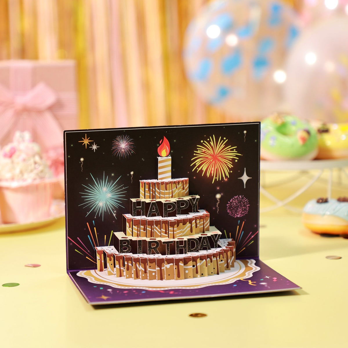 Fireworks LED Lights & Music Birthday Greeting Card