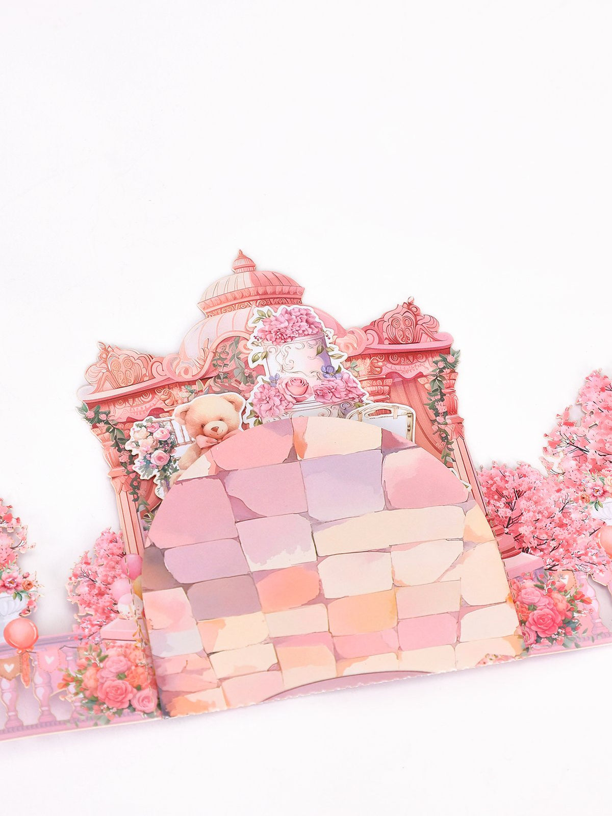 Pink Castle Cherry Blossom 3D Pop Up Card